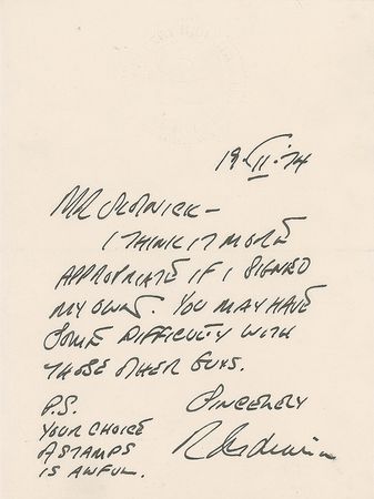 Lot #283 Robert Indiana Autograph Letter Signed -