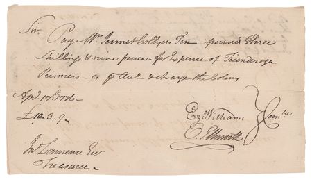 Lot #129 Oliver Ellsworth War-Dated Document