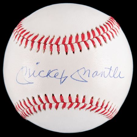 Lot #442 Mickey Mantle Signed Baseball