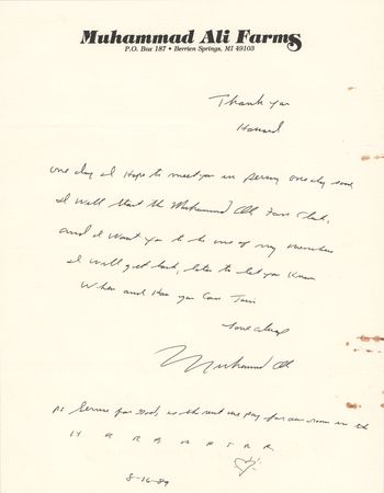 Lot #436 Muhammad Ali Autograph Letter Signed