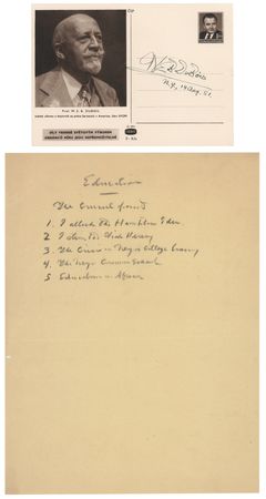 Lot #166 W. E. B. Du Bois Signature and