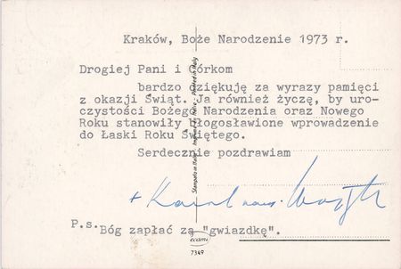 Lot #165 Pope John Paul II Typed Letter Signed
