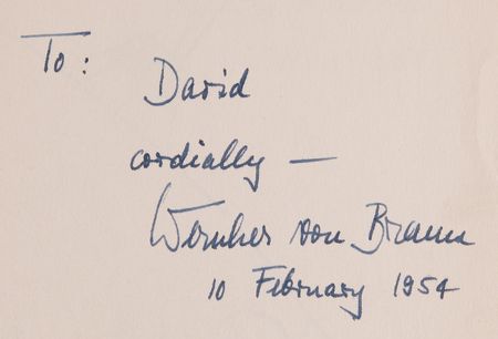 Lot #258 Wernher von Braun Signed Book - Conquest of the Moon (First Edition, 1953) - Image 2