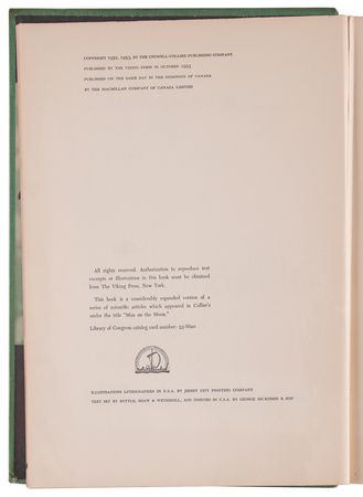 Lot #258 Wernher von Braun Signed Book - Conquest of the Moon (First Edition, 1953) - Image 5