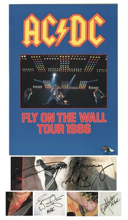 Lot #318 AC/DC Signed 1986 'Fly On the Wall' Tour