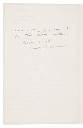 Lot #136 Winston Churchill Autograph Letter Signed on 