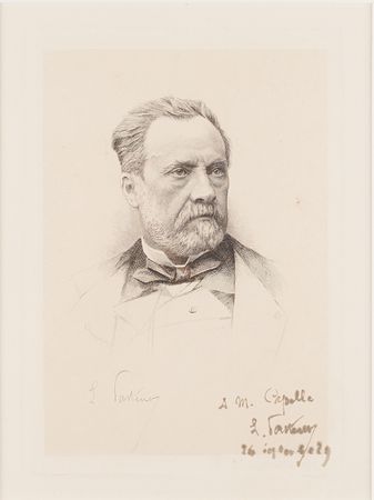 Lot #186 Louis Pasteur Signed Engraving by