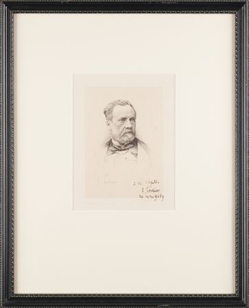 Lot #186 Louis Pasteur Signed Engraving by Eugene-Andre Champollion - Image 2