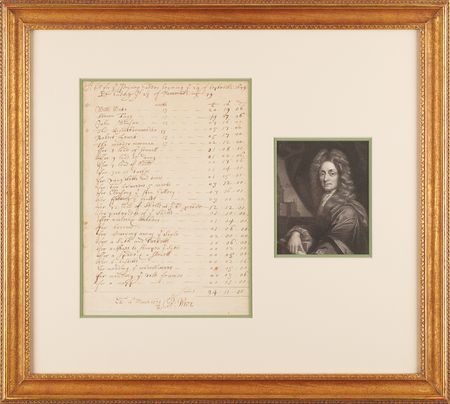 Lot #287 Christopher Wren Document Signed, Tending