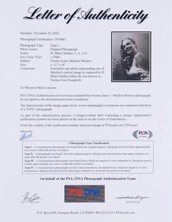 Lot #420 Marilyn Monroe Oversized Original Photograph by H. Maier Studios - PSA Type I - Image 2