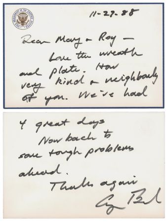 Lot #77 George Bush Autograph Letter Signed as President-Elect: 