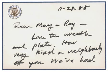 Lot #77 George Bush Autograph Letter Signed as President-Elect: 