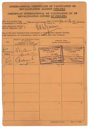Lot #374 Bill Wyman Twice-Signed Vaccination Booklet Used During the Rolling Stones’ Touring Years (1965–1971) - Image 1