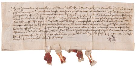 Lot #155 King Edward IV Signed Land Charter, Originally Issued Under Henry VI in 1431, Bridging Two Dynasties of the Wars of the Roses - Image 2