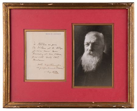 Lot #286 Auguste Rodin Autograph Note Signed,