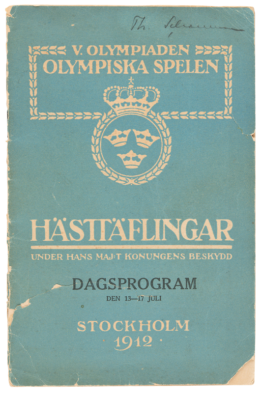 Lot 3233 Stockholm 1912 Olympics Equestrian Program