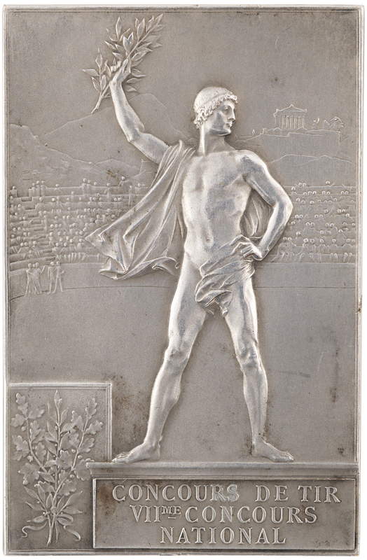 Lot 3046 Paris 1900 Olympics Silvered Bronze Winner's Medal for Shooting