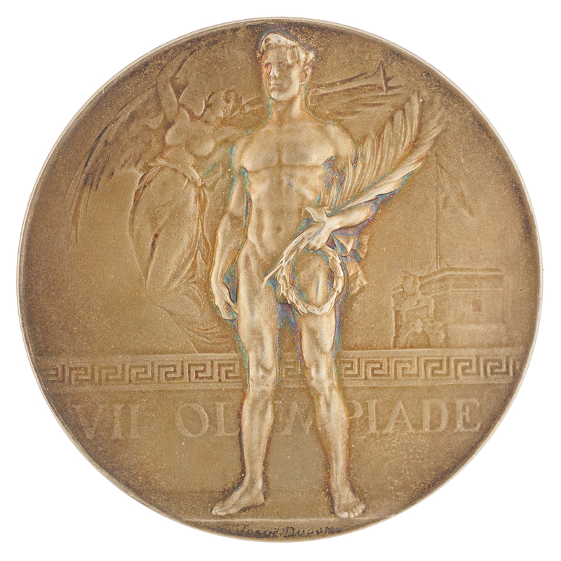 Lot 3062 Antwerp 1920 Olympics Gold Winner's Medal for Tug of War