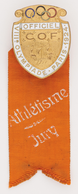 Lot 3152 Paris 1924 Summer Olympics Athletics Jury Badge