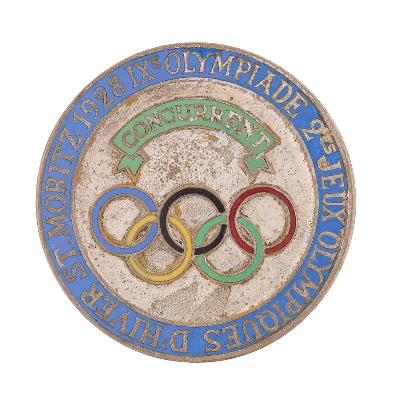 Lot 3160 St. Moritz 1928 Winter Olympics Competitor´s Badge