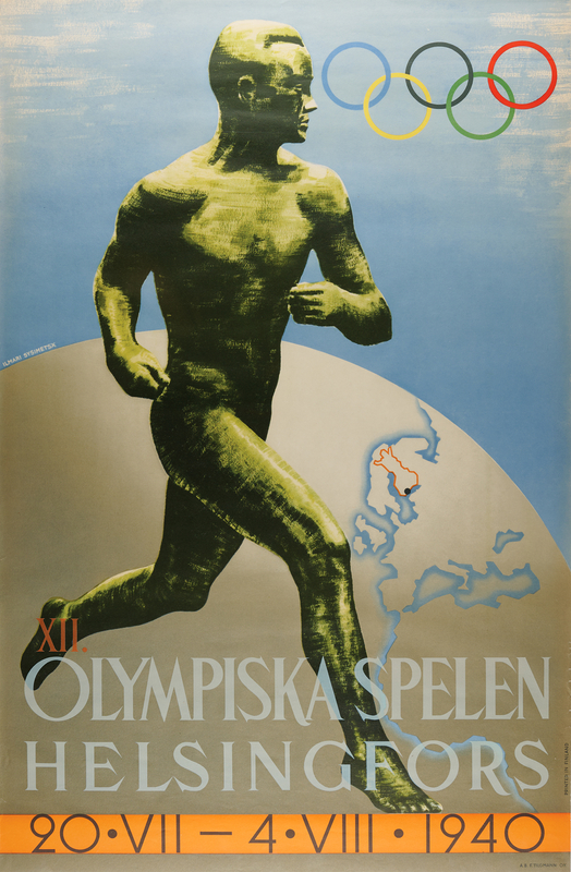 Lot 3217 Helsinki 1940 Summer Olympics Poster [Canceled Games]