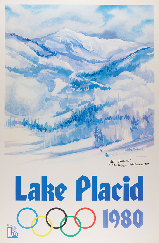 Lot 3220 Lake Placid 1980 Winter Olympics Poster Signed by John Gallucci (Ltd. Ed. #721/1000) - 23.75˝ x 36.5˝