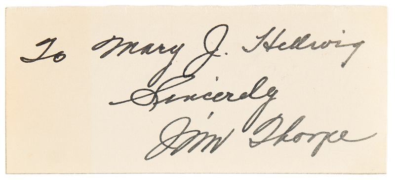 Lot 3247 Jim Thorpe Signature