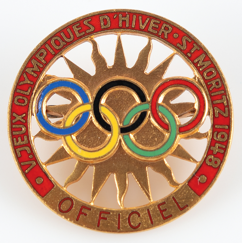 Lot 3172 St. Moritz 1948 Winter Olympics Official's Badge