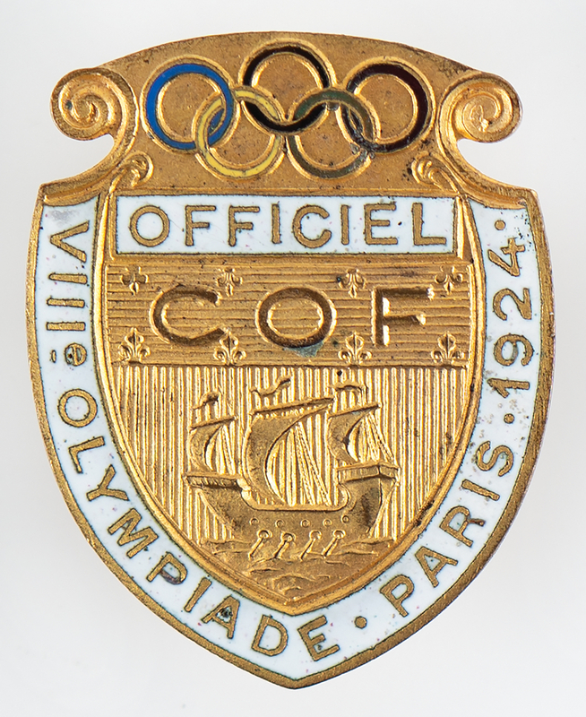 Lot 3153 Paris 1924 Summer Olympics Official's Badge