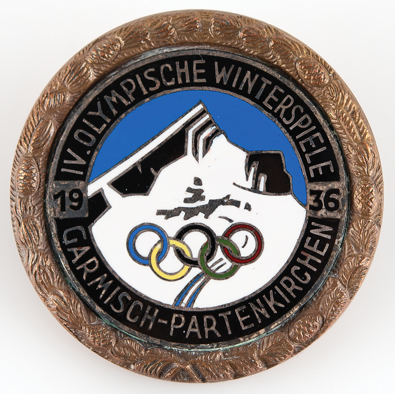 Lot 3170 Garmisch 1936 Winter Olympics Athlete's Badge