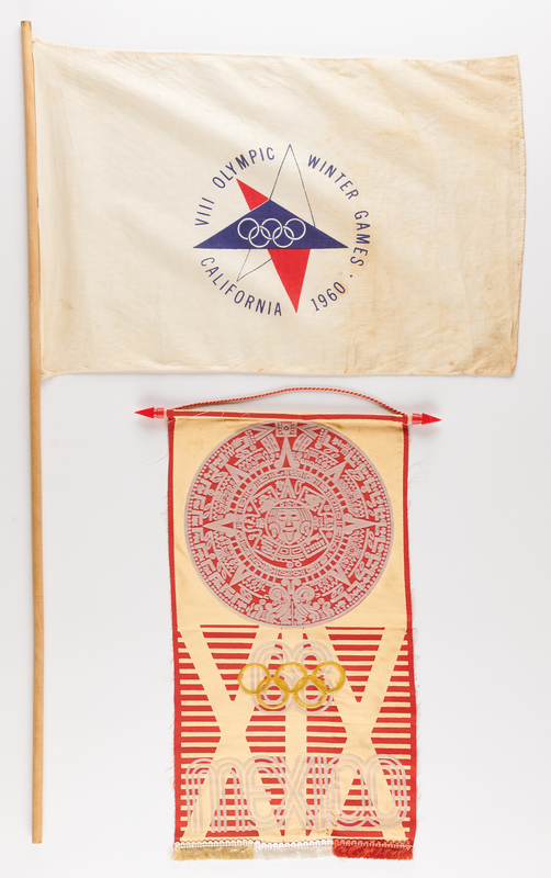 Lot 3327 Squaw Valley 1960 and 1968 Mexico City Olympics (2) Souvenir Flags