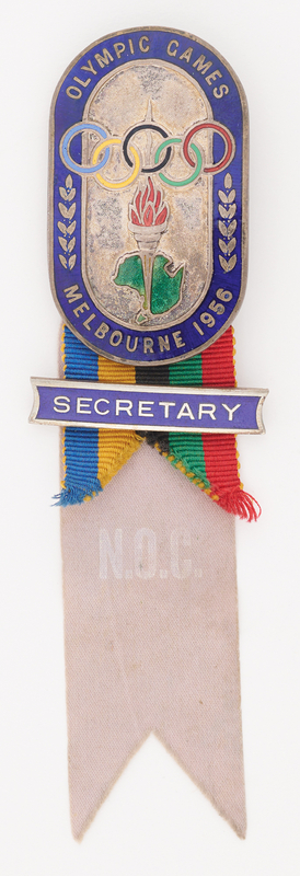Lot 3176 Melbourne 1956 Summer Olympics NOC Secretary Badge