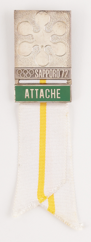 Lot 3201 Sapporo 1972 Winter Olympics Attache Badge and ID Card