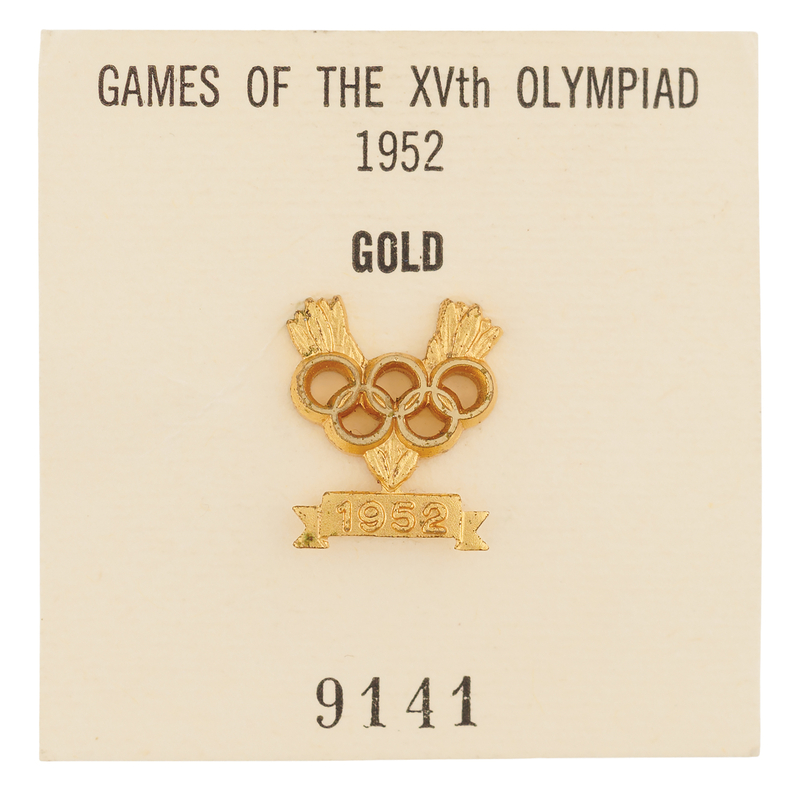 Lot 3174 Helsinki 1952 Summer Olympics Gold Medal Winner's Pin
