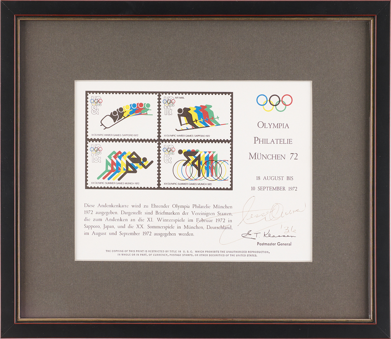 Lot 3274 Jesse Owens Signed Philatelic Souvenir