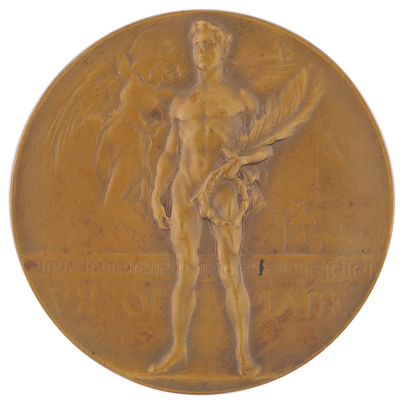 Lot 3065 Antwerp 1920 Olympics Bronze Winner's Medal and Participation Medal