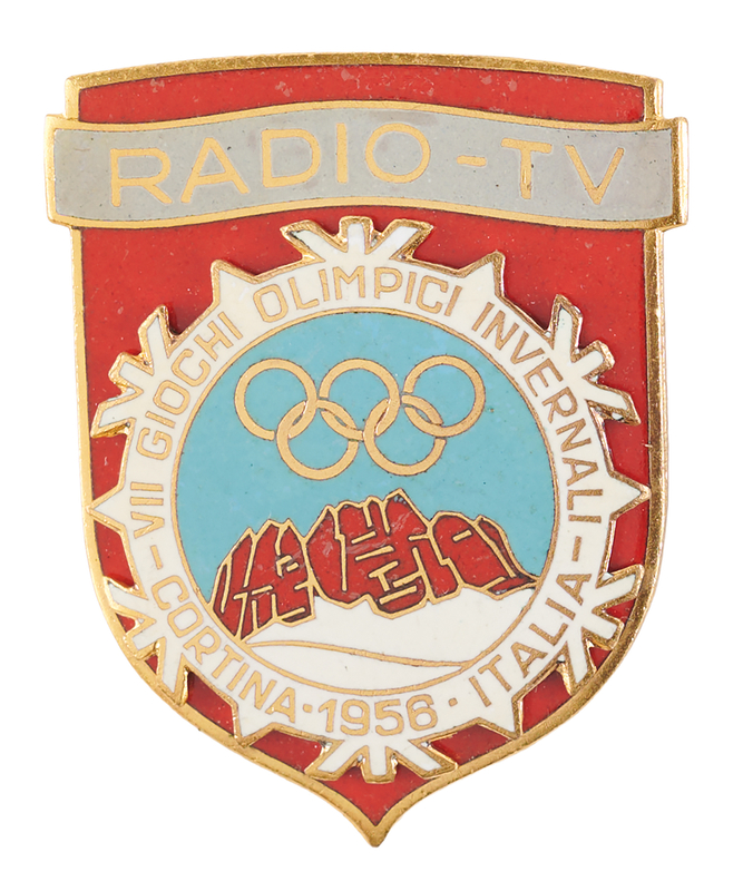 Lot 3179 Cortina 1956 Winter Olympics Radio-TV Badge