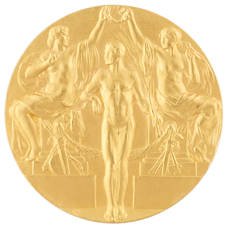 Lot 3059 Stockholm 1912 Olympics Gold Winner's Medal for Shooting (Team Trap)