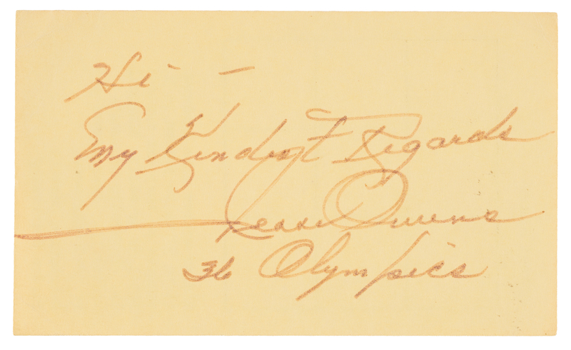 Lot 3248 Jesse Owens Signature