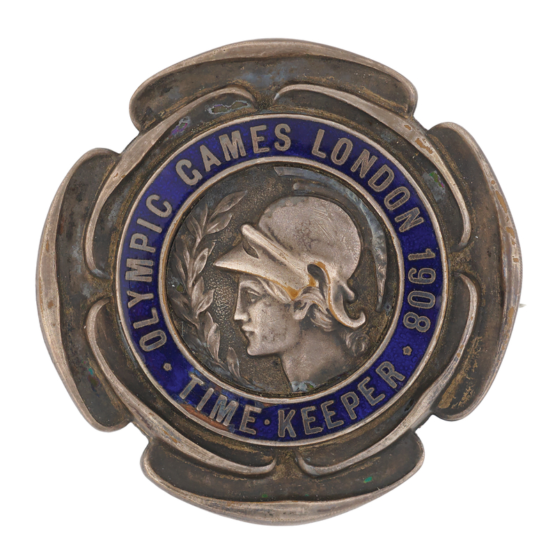 Lot 3139 London 1908 Olympics Timekeeper Badge