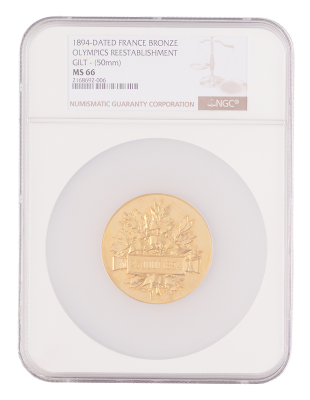 Lot 3264 Paris 1894 First Olympic Congress Gilt Bronze Commemorative Medal - From the Collection of Olympic Executive Javier Gómez-Navarro