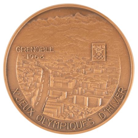 Lot #3120 Grenoble 1968 Winter Olympics Bronze Participation Medal - Image 2