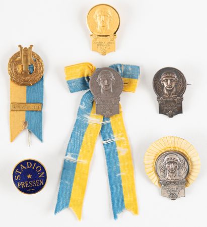 Lot #3150 Stockholm 1912 Olympics (6) Badges