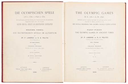 Lot #3224 Athens 1896 Olympics Official Report (German-and-English Language) - Image 2