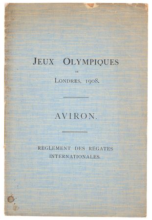 Lot #3230 London 1908 Olympics Rowing Regulation