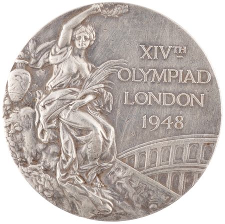 Lot #3074 London 1948 Summer Olympics Silver Winner's Medal - Image 1