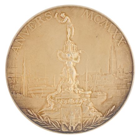 Lot #3062 Antwerp 1920 Olympics Gold Winner's Medal for Tug of War - Image 2