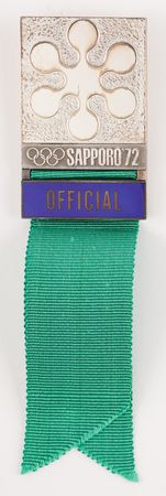 Lot #3197 Sapporo 1972 Winter Olympics Skiing Official's Badge - Image 1