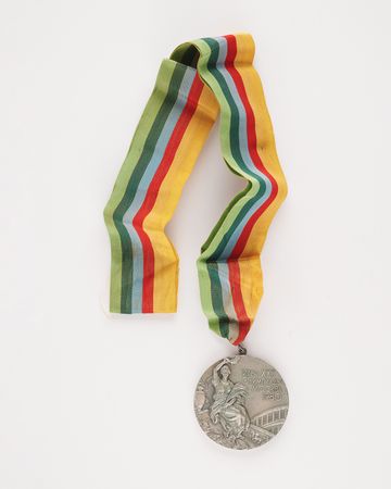 Lot #3088 Moscow 1980 Summer Olympics Silver Winner's Medal for Basketball - Image 1