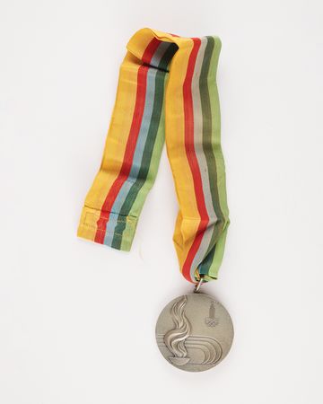 Lot #3088 Moscow 1980 Summer Olympics Silver Winner's Medal for Basketball - Image 2
